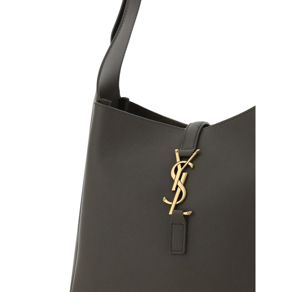 Saint Laurent Cassandre Bicolor Grained Leather Hobo Bag
