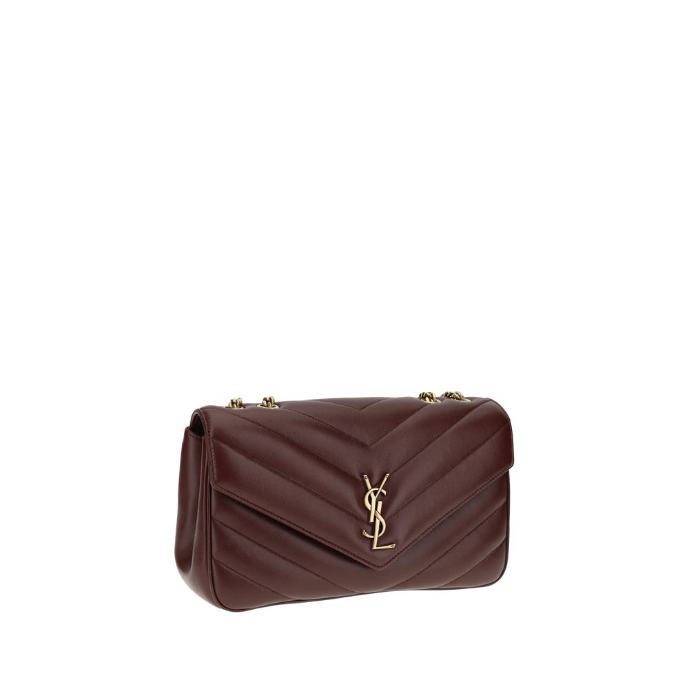 Saint Laurent Medium LouLou Bordeaux Quilted Lambskin Shoulder Bag