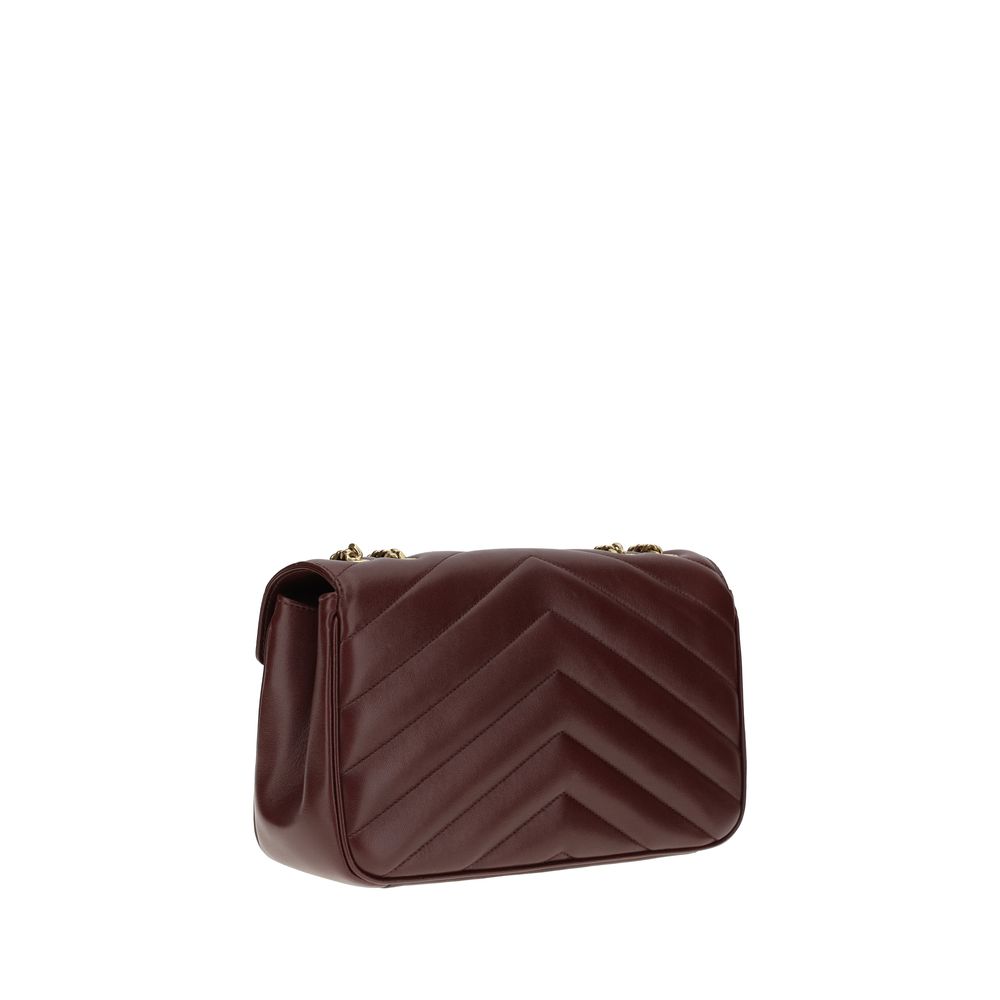Saint Laurent Medium LouLou Bordeaux Quilted Lambskin Shoulder Bag