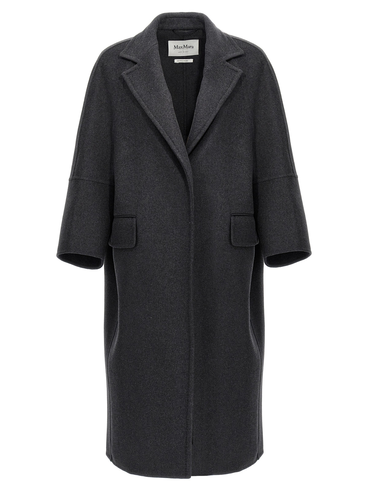 Max Mara Asburgo Gray Mélange Virgin Wool Coat