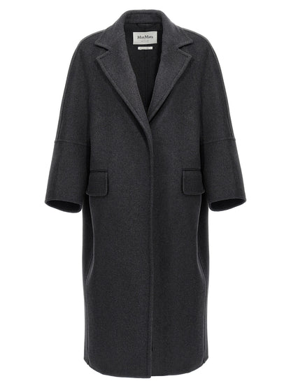 Max Mara Asburgo Gray Mélange Virgin Wool Coat