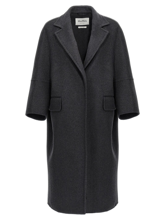 Max Mara Asburgo Gray Mélange Virgin Wool Coat