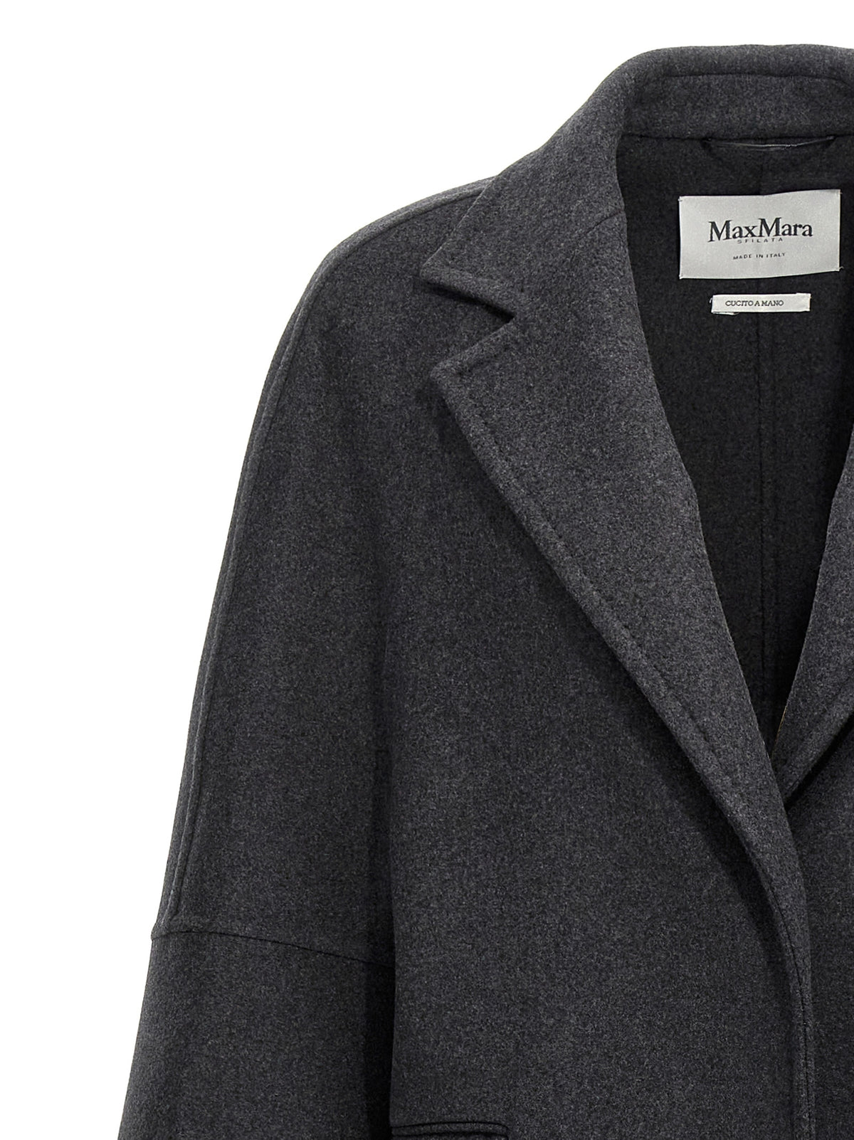 Max Mara Asburgo Gray Mélange Virgin Wool Coat