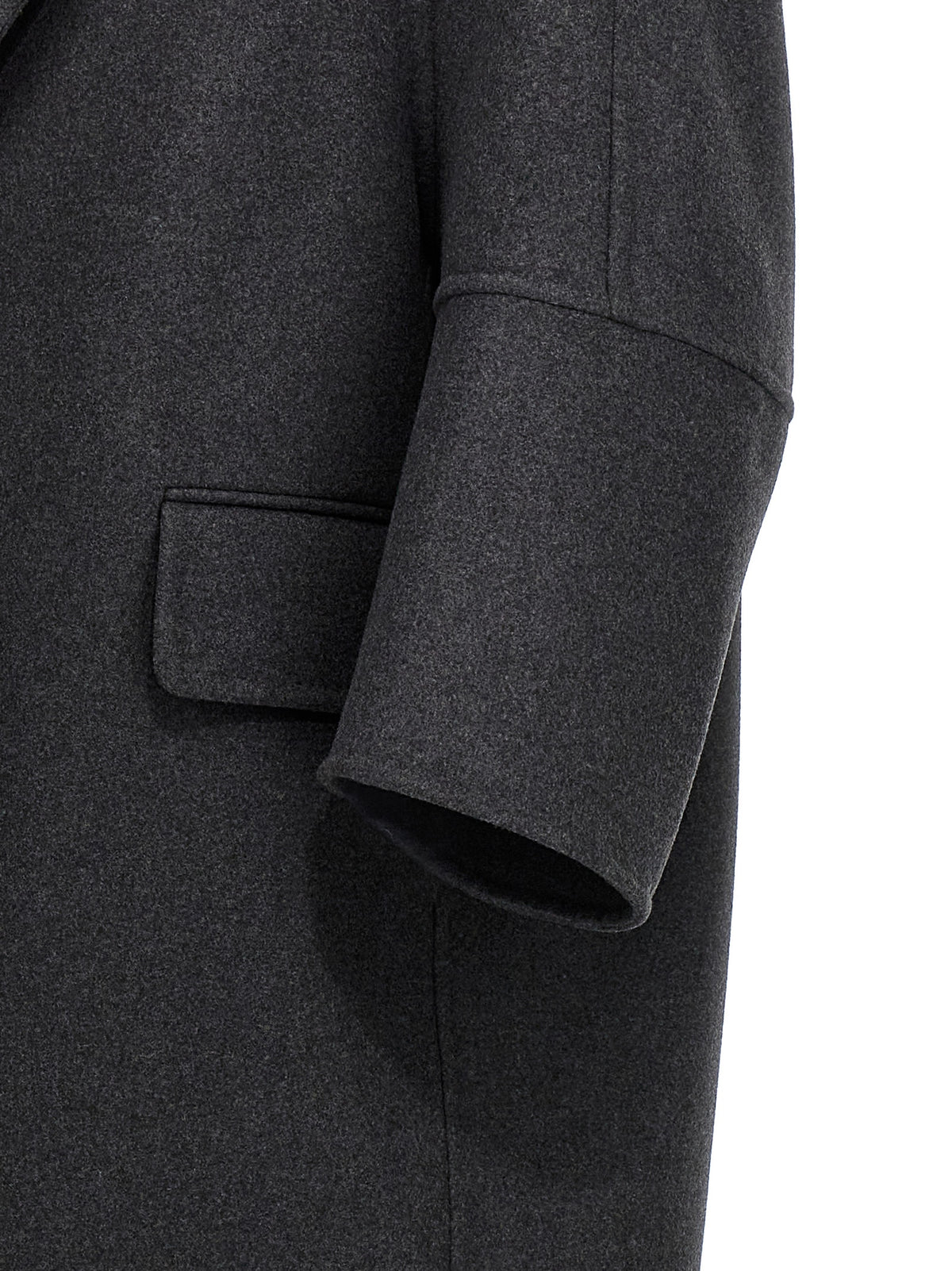 Max Mara Asburgo Gray Mélange Virgin Wool Coat