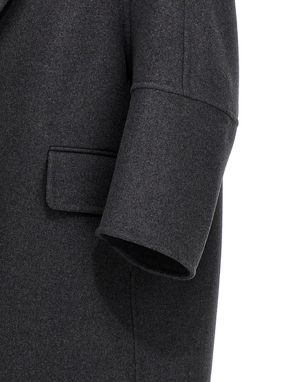 Max Mara Asburgo Gray Mélange Virgin Wool Coat