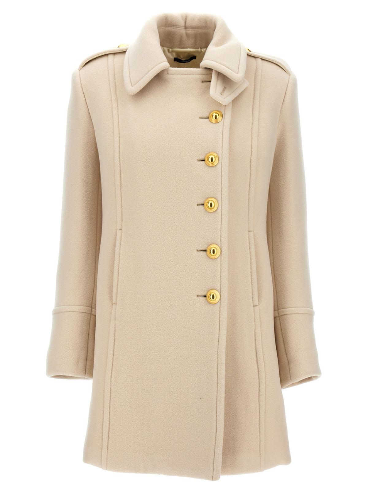 Tom Ford White Wool-Cashmere Single-Breasted Coat