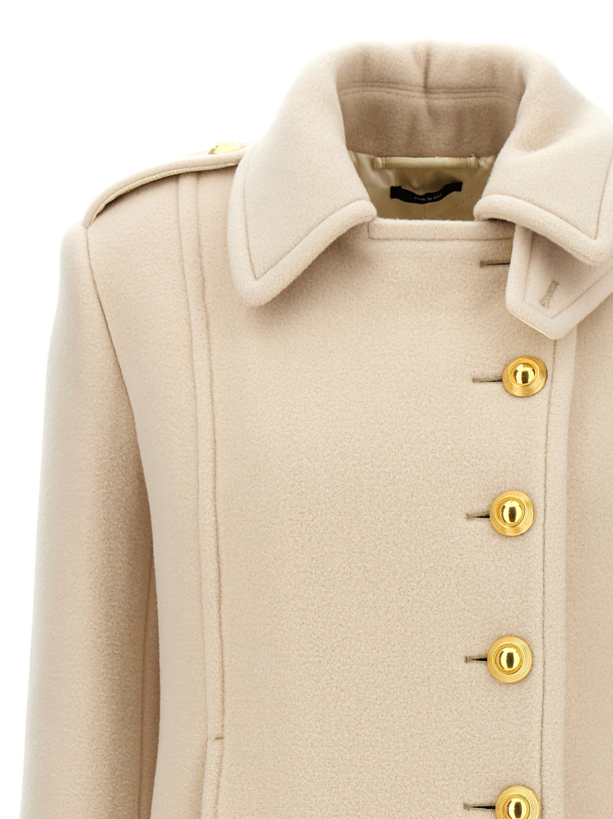 Tom Ford White Wool-Cashmere Single-Breasted Coat