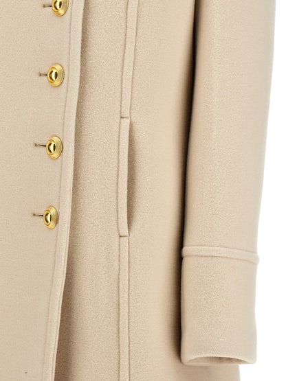 Tom Ford White Wool-Cashmere Single-Breasted Coat