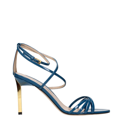 Tom Ford Padlock Blue Patent Leather Sandals