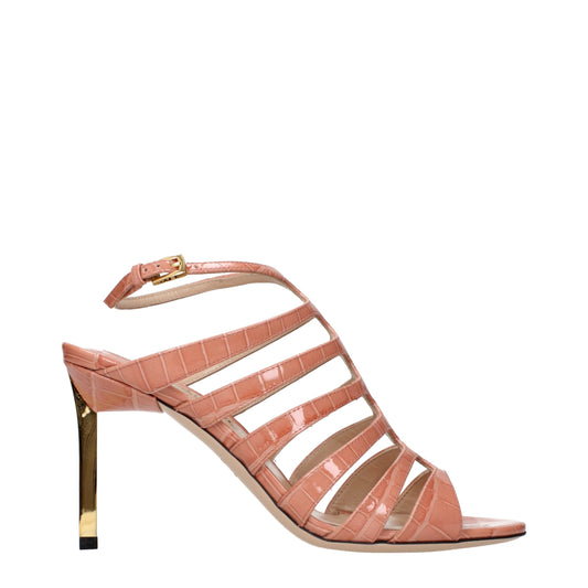 Tom Ford Padlock Hot Pink Leather Sandals