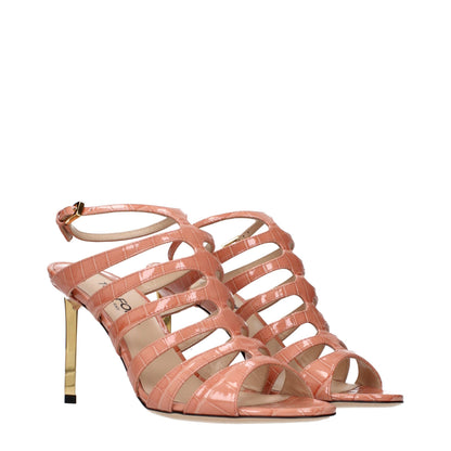 Tom Ford Padlock Hot Pink Leather Sandals