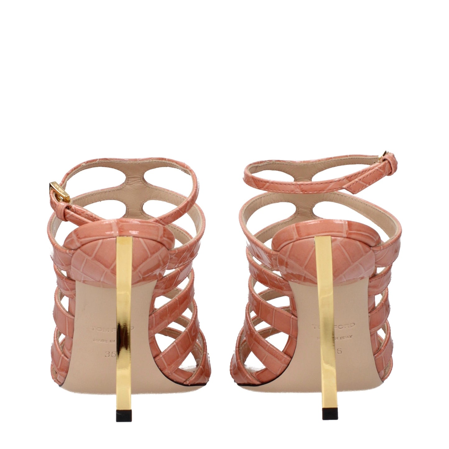 Tom Ford Padlock Hot Pink Leather Sandals