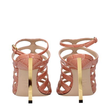 Tom Ford Padlock Hot Pink Leather Sandals