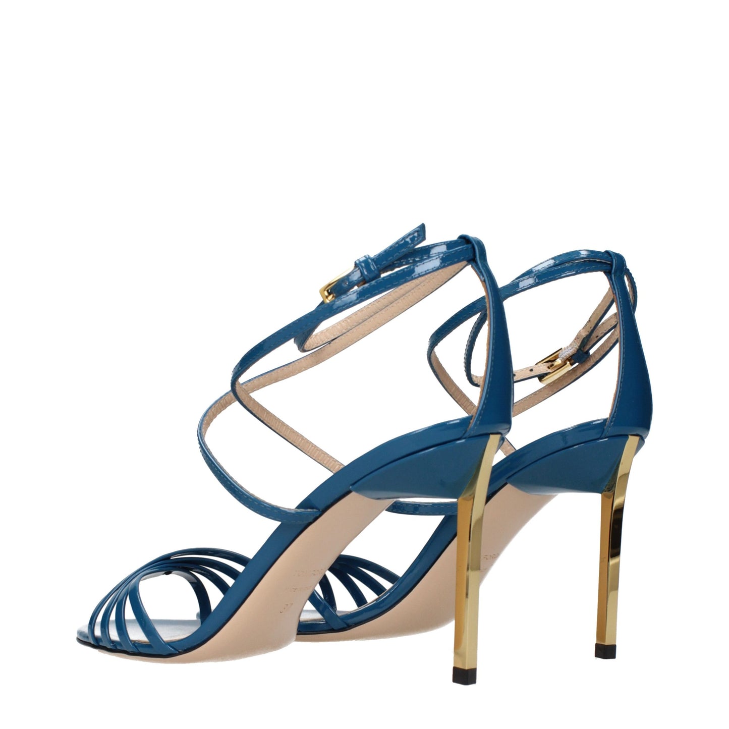 Tom Ford Padlock Blue Patent Leather Sandals