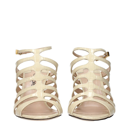 Tom Ford Padlock Ankle-Strap Stiletto Sandals in Beige Leather
