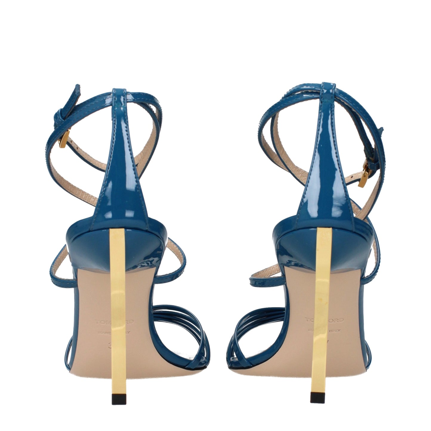 Tom Ford Padlock Blue Patent Leather Sandals