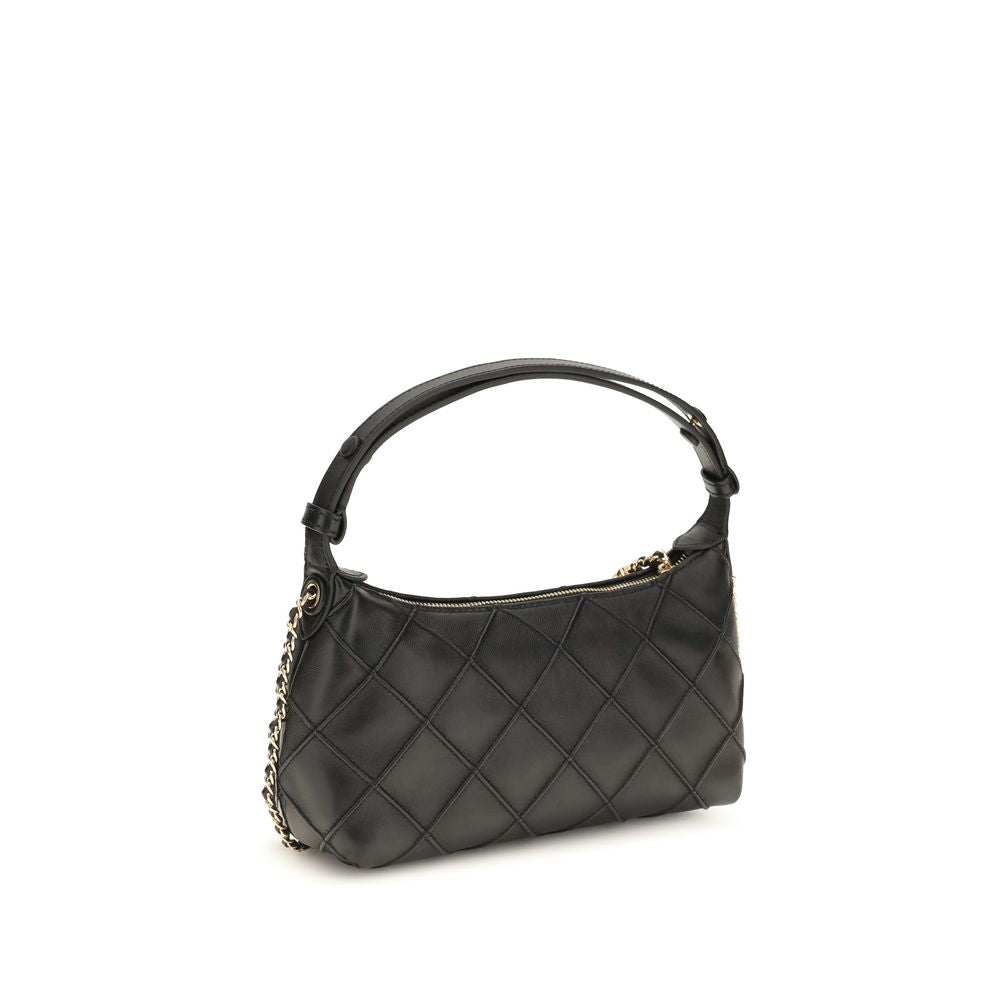 Tory Burch Fleming Black Nappa Leather Clutch