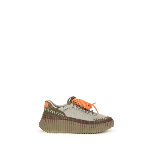 Chloé Nama Cosmic Blue Mixed-Media Sneakers