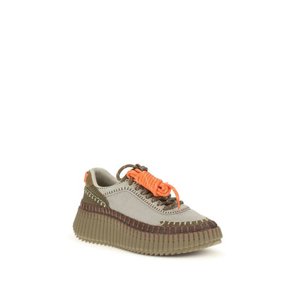 Chloé Nama Cosmic Blue Mixed-Media Sneakers