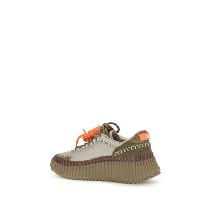 Chloé Nama Cosmic Blue Mixed-Media Sneakers