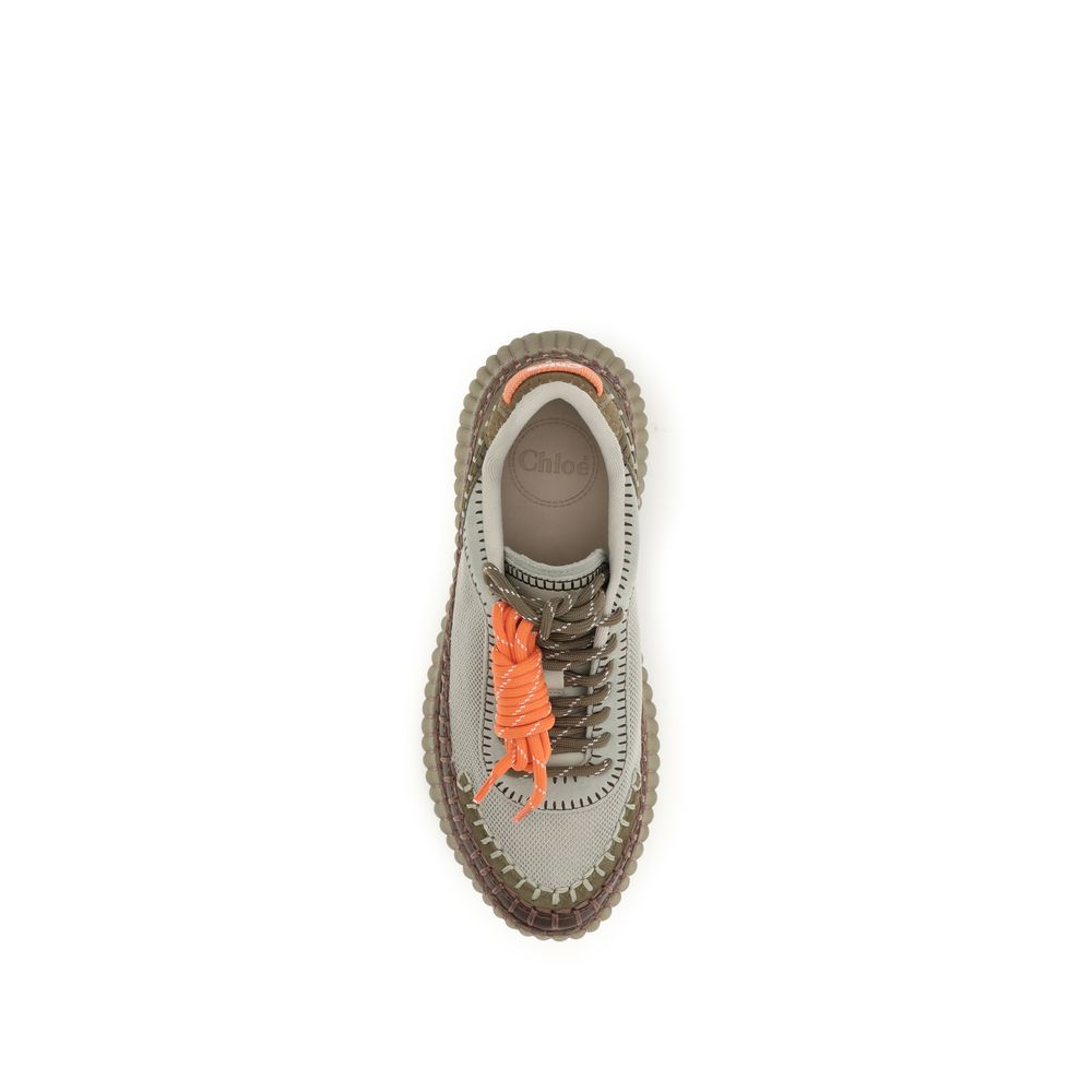 Chloé Nama Cosmic Blue Mixed-Media Sneakers