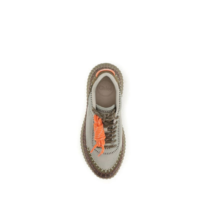Chloé Nama Cosmic Blue Mixed-Media Sneakers