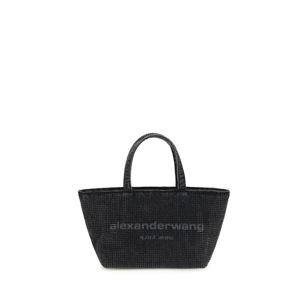 Alexander Wang Punch Small Tote Crossbody Crystal Grey Aged Cotton Bag