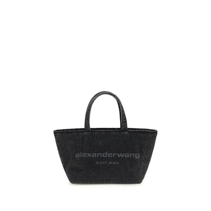 Alexander Wang Punch Small Tote Crossbody Crystal Grey Aged Cotton Bag