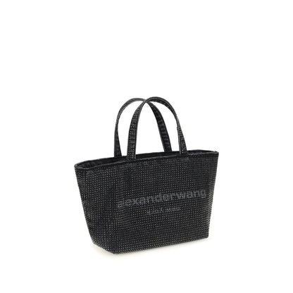 Alexander Wang Punch Small Tote Crossbody Crystal Grey Aged Cotton Bag