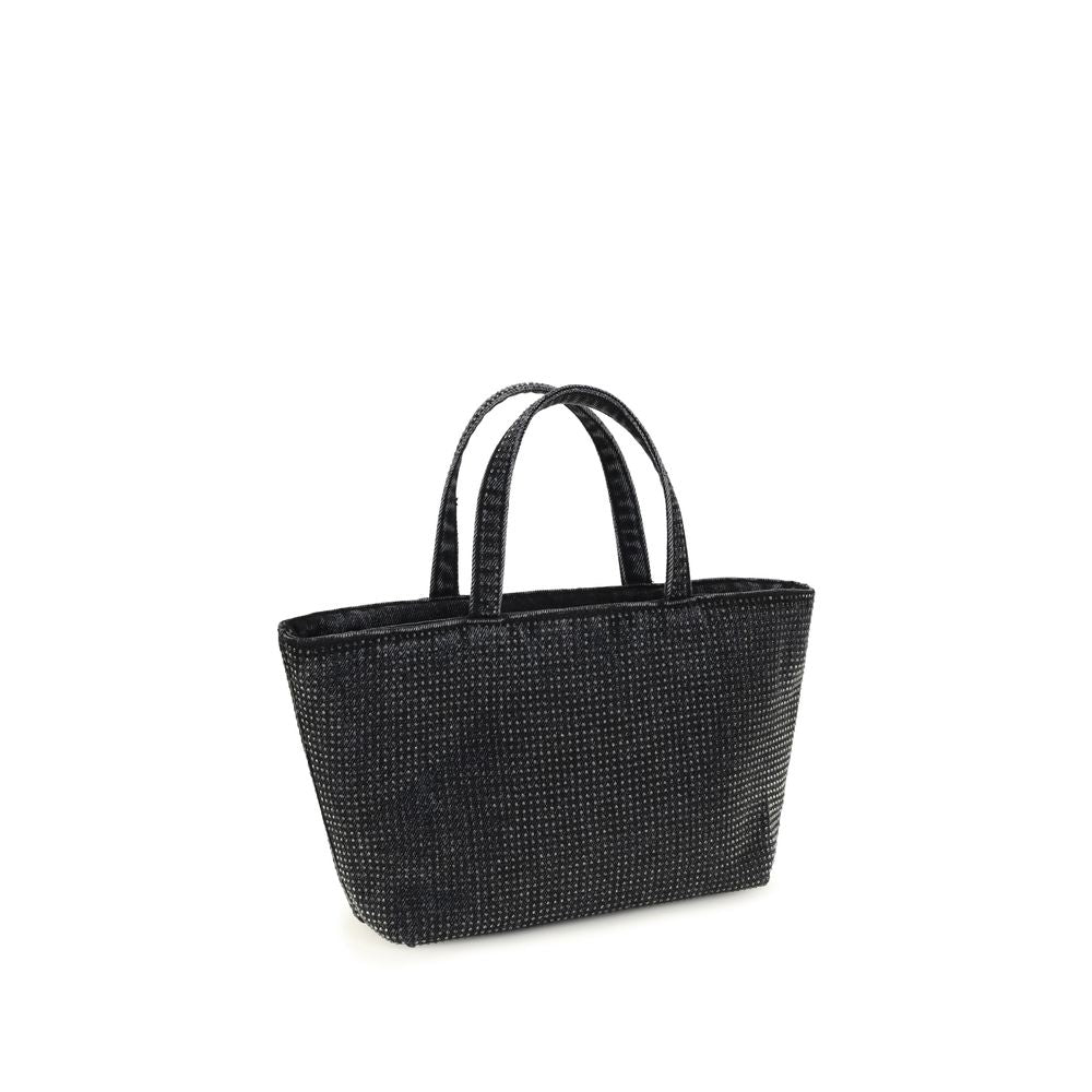 Alexander Wang Punch Small Tote Crossbody Crystal Grey Aged Cotton Bag