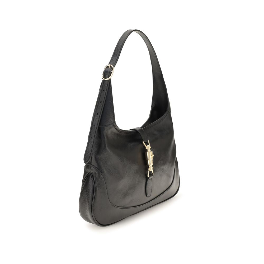 Gucci Jackie 1961 Medium Black Grained Leather Shoulder Bag