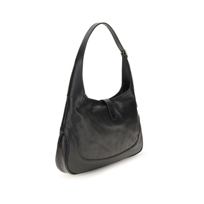 Gucci Jackie 1961 Medium Black Grained Leather Shoulder Bag