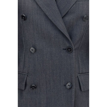 Balenciaga Dark Navy Double-Breasted Wool Blazer