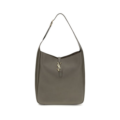 Saint Laurent Le 5 À 7 Large Bicolor Grained Calfskin Hobo Bag