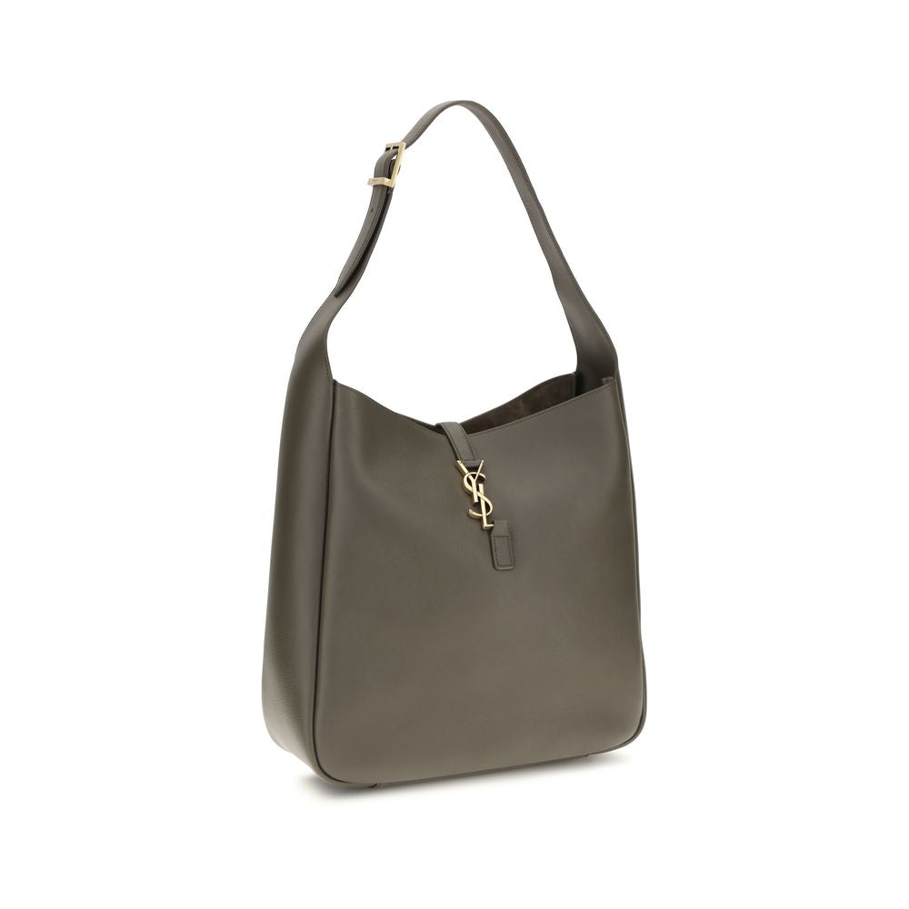 Saint Laurent Le 5 À 7 Large Bicolor Grained Calfskin Hobo Bag