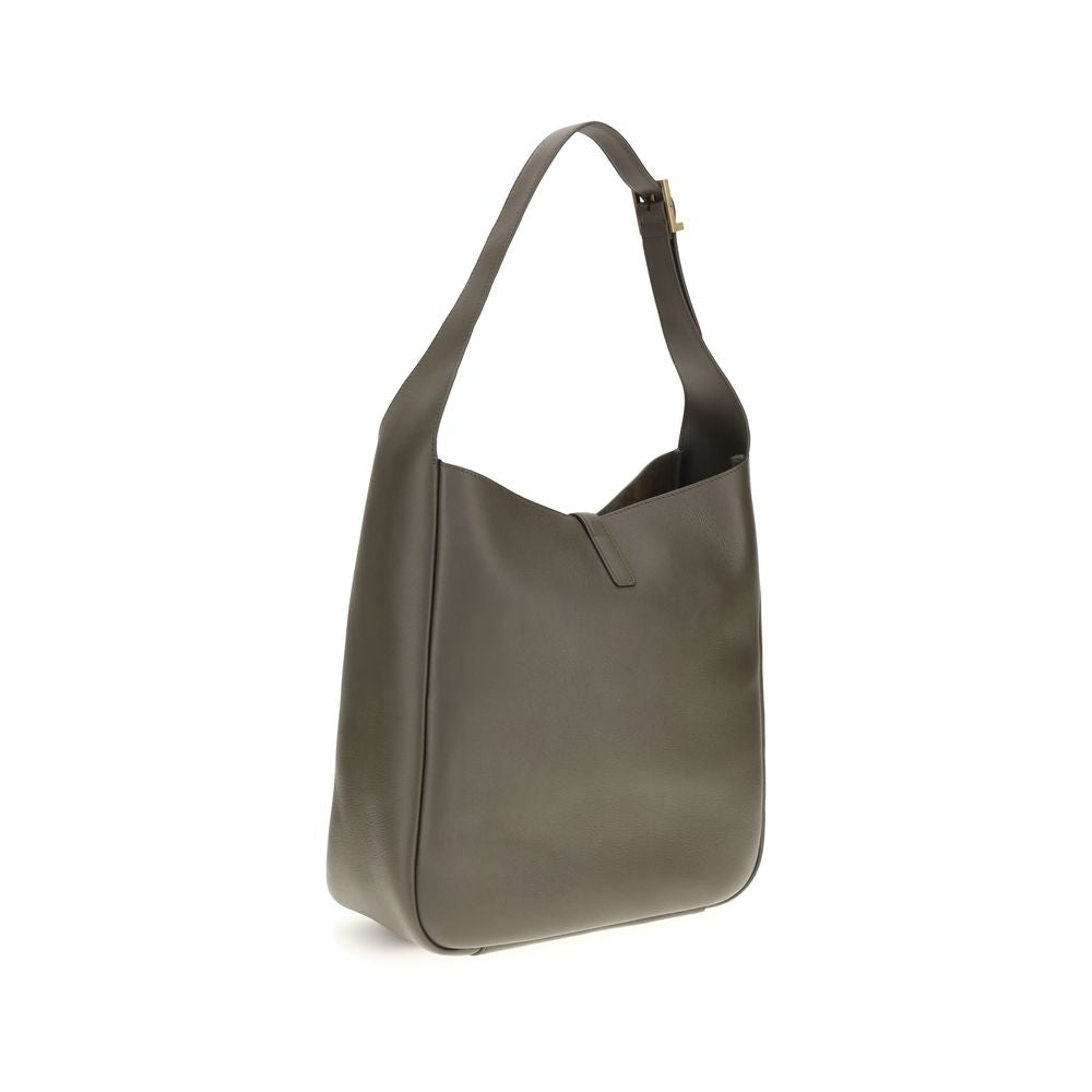 Saint Laurent Le 5 À 7 Large Bicolor Grained Calfskin Hobo Bag