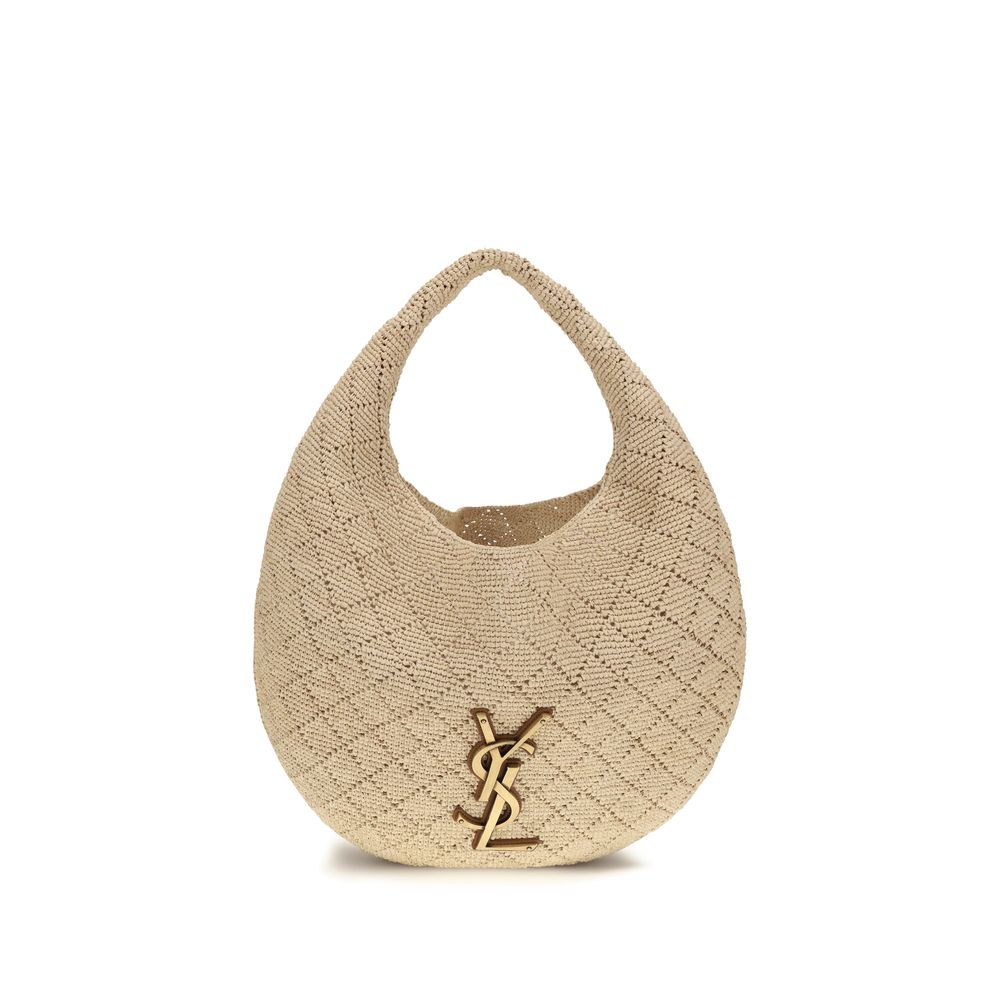 Saint Laurent Icare Beige Raffia Hobo Bag
