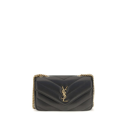 Saint Laurent LouLou Small Black Quilted Lambskin Crossbody Bag