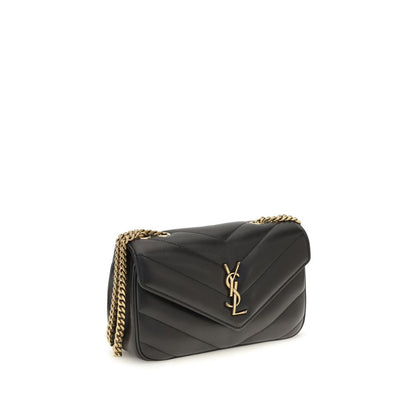 Saint Laurent LouLou Small Black Quilted Lambskin Crossbody Bag