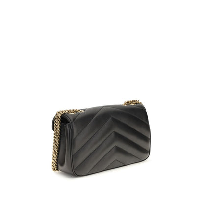 Saint Laurent LouLou Small Black Quilted Lambskin Crossbody Bag