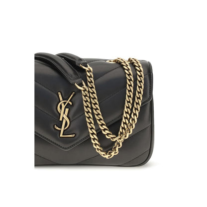 Saint Laurent LouLou Small Black Quilted Lambskin Crossbody Bag