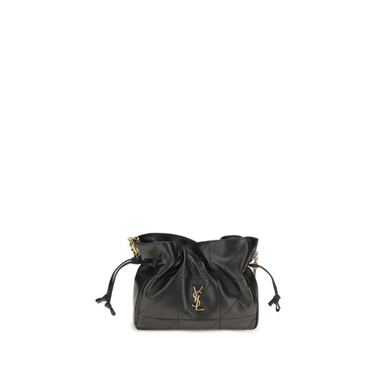 Saint Laurent Jamie Carré Rive Gauche Pouch in Black Lambskin