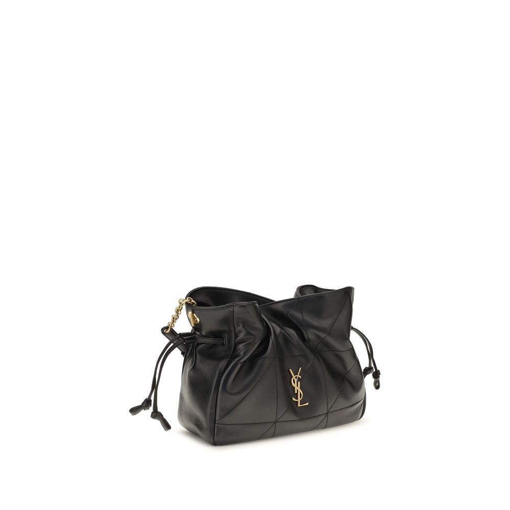 Saint Laurent Jamie Carré Rive Gauche Pouch in Black Lambskin