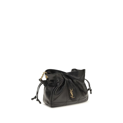 Saint Laurent Jamie Carré Rive Gauche Pouch in Black Lambskin