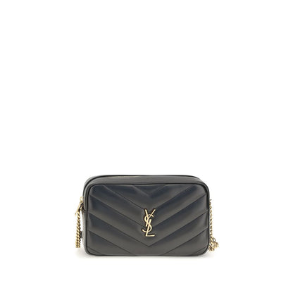Saint Laurent LouLou Small Black Matelassé Leather Camera Bag