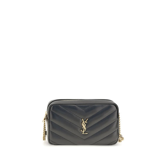 Saint Laurent LouLou Small Black Matelassé Leather Camera Bag