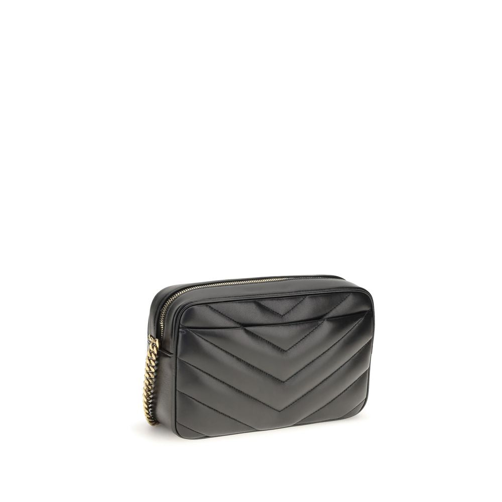 Saint Laurent LouLou Small Black Matelassé Leather Camera Bag