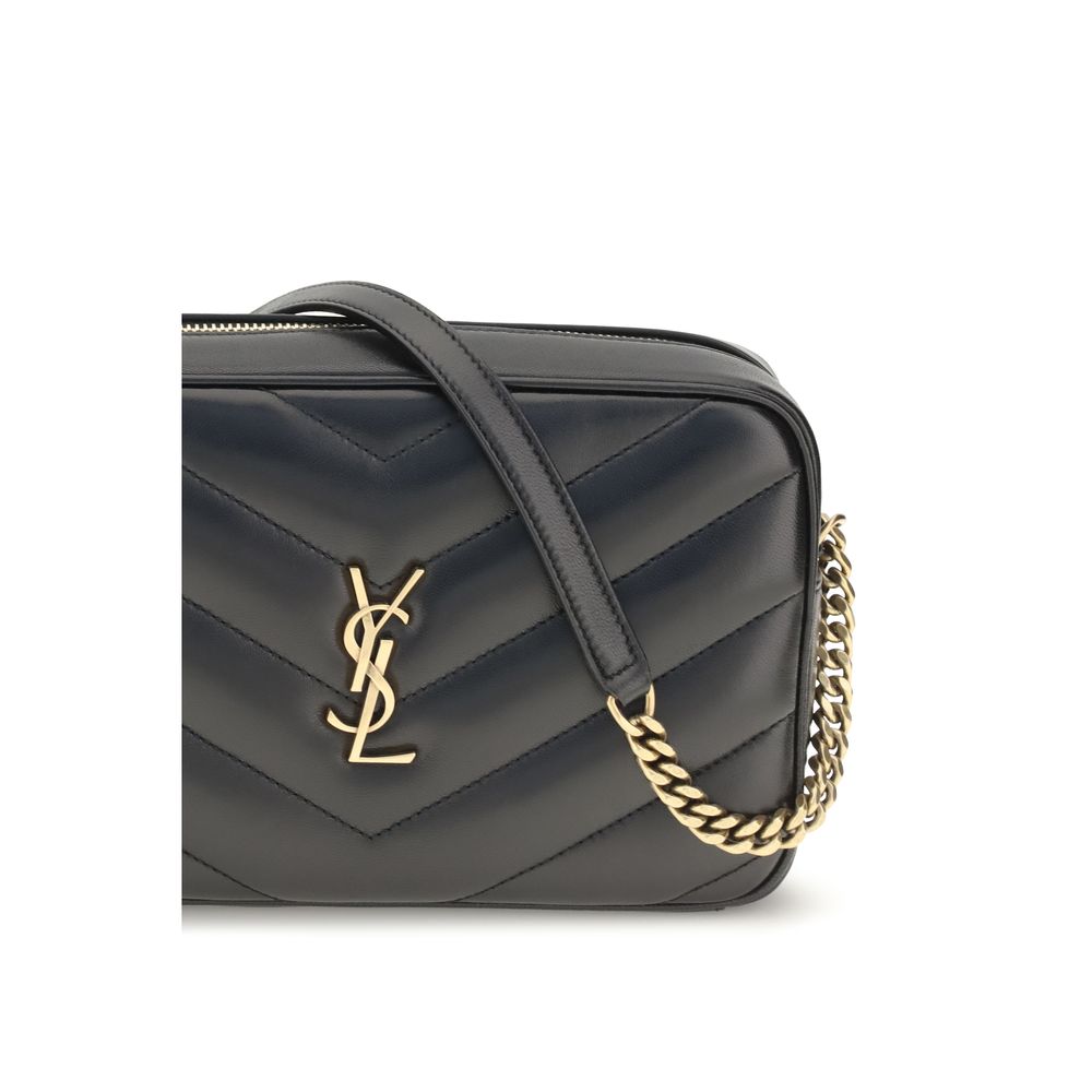 Saint Laurent LouLou Small Black Matelassé Leather Camera Bag