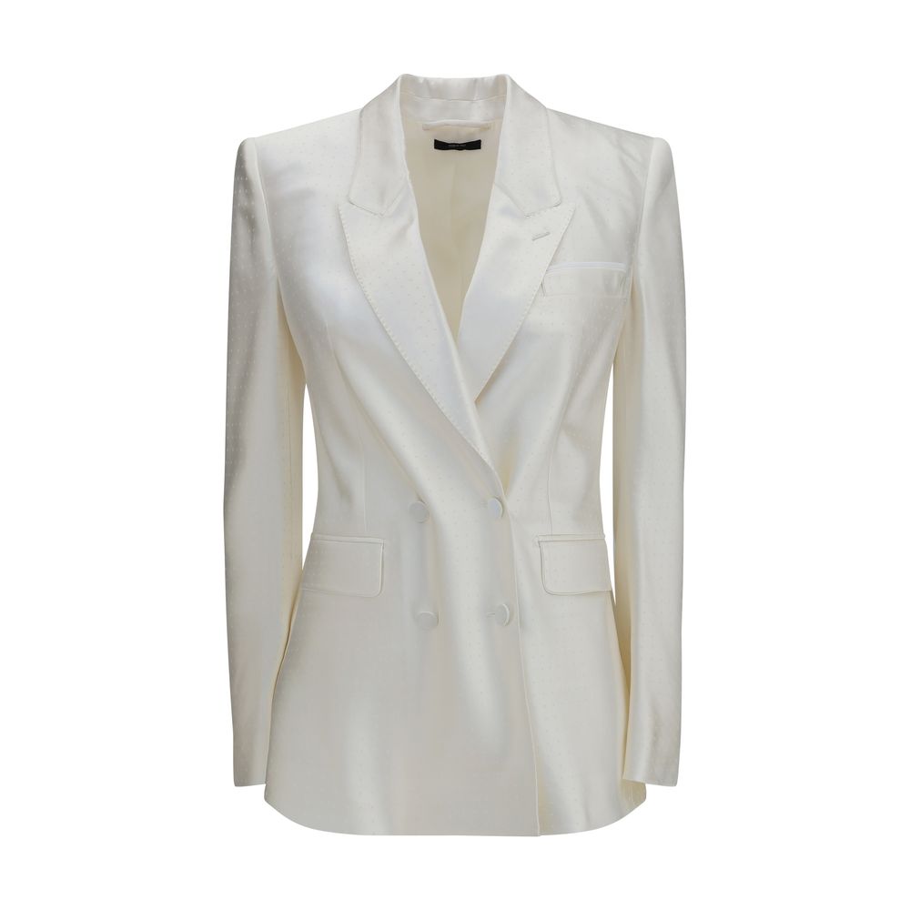 TOM FORD Off-White Tiny Polka-Dot Double-Breasted Blazer