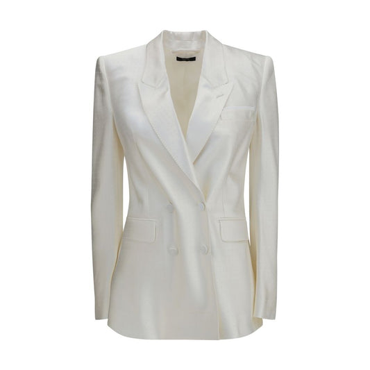 TOM FORD Off-White Tiny Polka-Dot Double-Breasted Blazer
